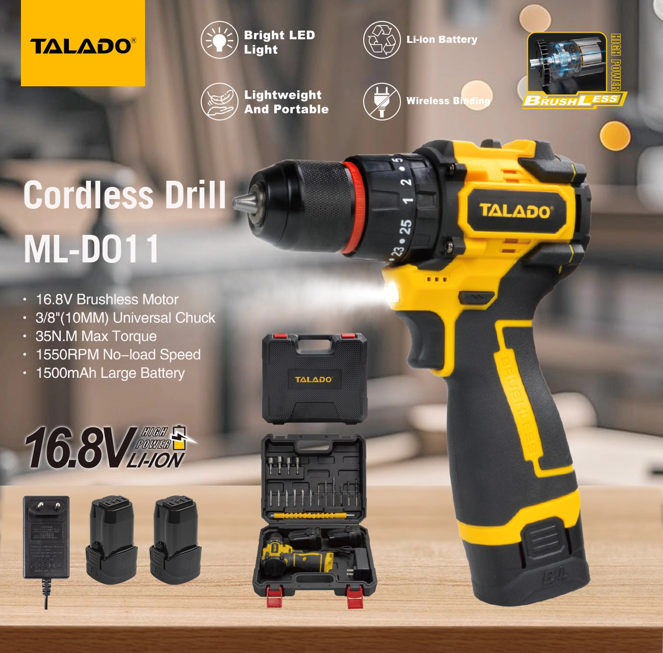16.8V Cordless Drill