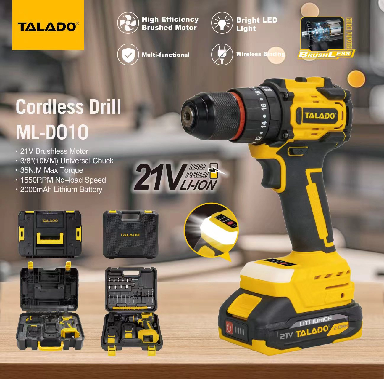 21V Cordless Drill