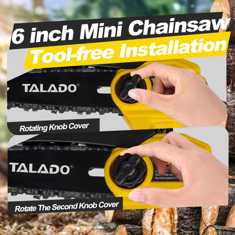 21V Brushless Cordless Mini Chainsaw 4/6 Inch Portable Rechargeable Handheld Electric Pruning Chain Saw for Garden Tree Trimming