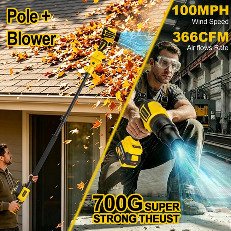 21V Lithium Cordless Garden Power Tool Kit Pruning Shear Chainsaw Leaf Blower With Extension Pole For Backyard Orchard Tree Trimming And Yard Cleaning Work