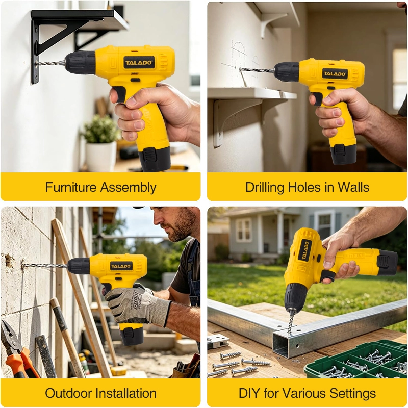 12V Lightweight Rechargeable Cordless Drill Compact Handheld Power Drill For Home Daily Repair Factory Direct Supply