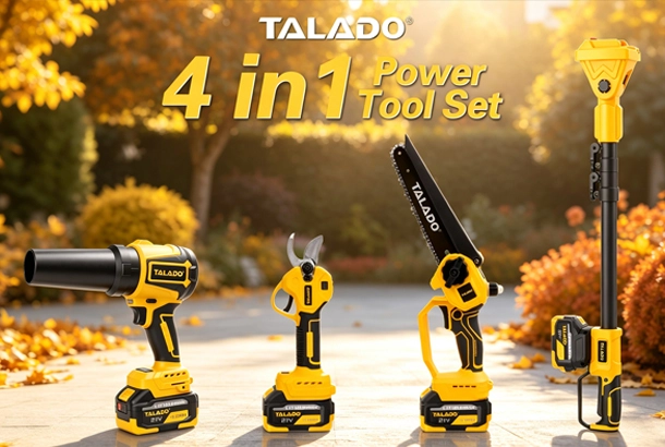 Take On All Yard Chores With One Kit &mdash; TALADO 4‑in‑1 Cordless Garden Tool Set
