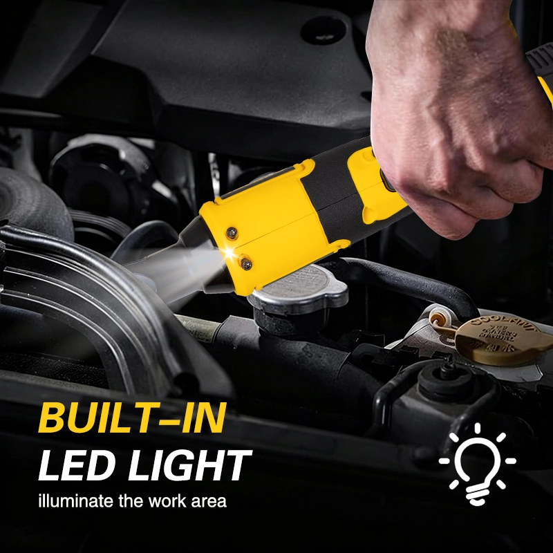 12V Cordless Ratchet Wrench 3/8" Square Drive 30N.M Portable Electric Ratchet Wrench for Auto Repair & Tightening Work