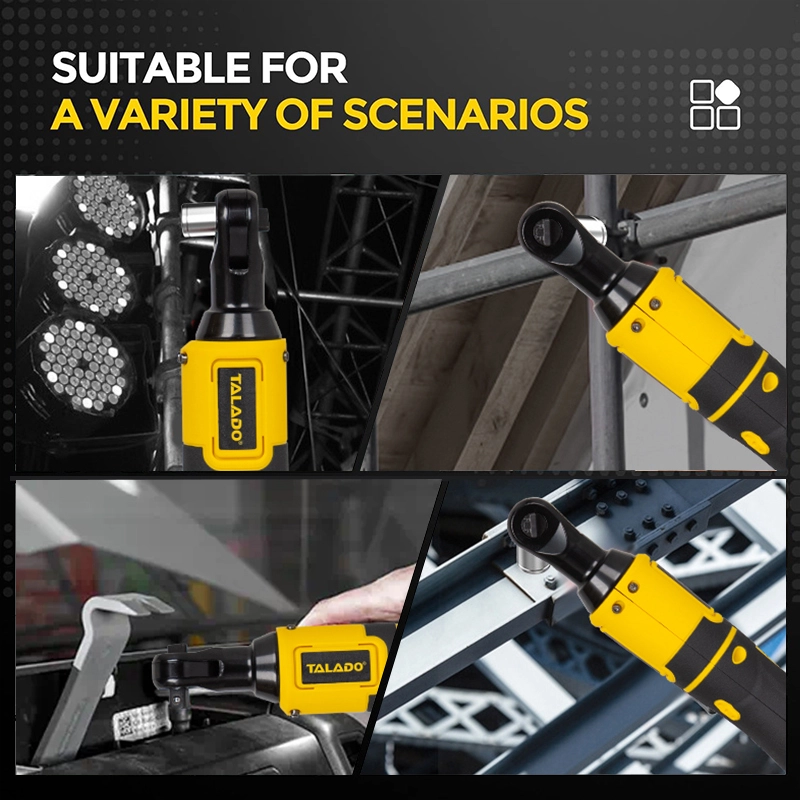 12V Cordless Ratchet Wrench 3/8" Square Drive 30N.M Portable Electric Ratchet Wrench for Auto Repair & Tightening Work