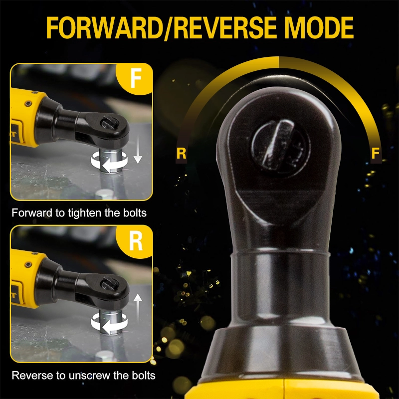21V Cordless Ratchet Wrench 3/8" Square Drive 40N.M Rechargeable Electric Ratchet Wrench for Automotive Repair & Nuts Removal