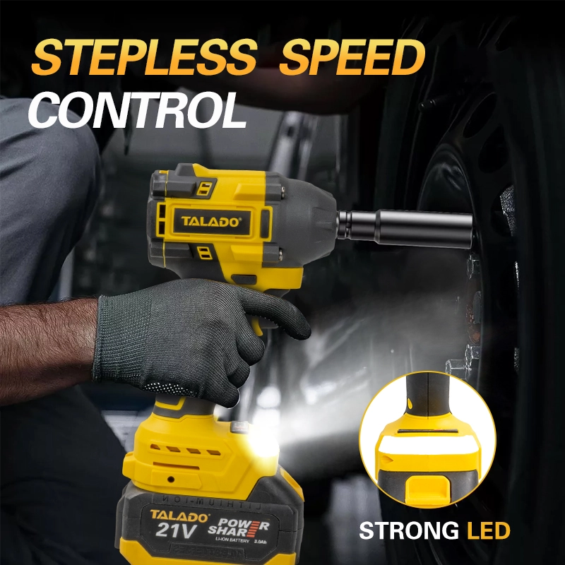 21V Brushless Cordless Impact Wrench 350N.M 1/2" Square Drive Portable Lithium Battery Power Wrench for Auto Repair & Construction