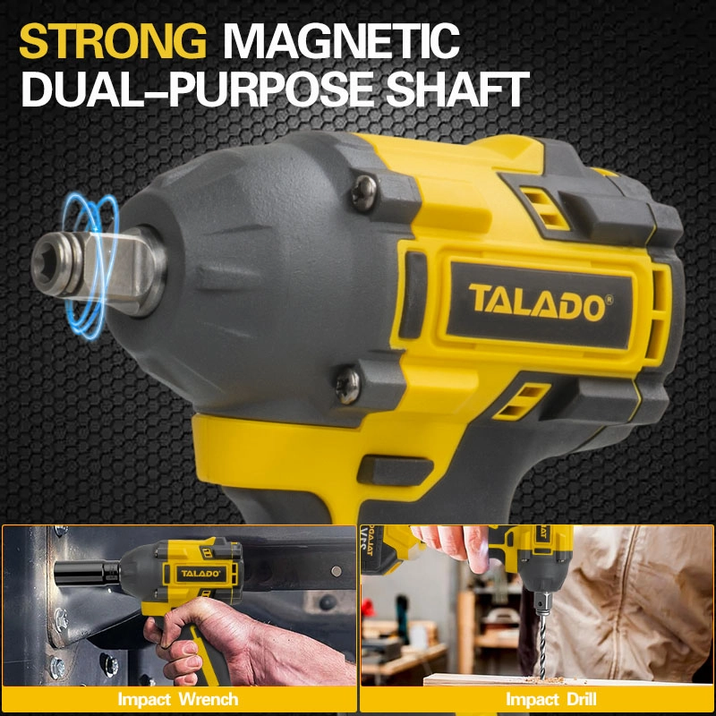 21V Brushless Cordless Impact Wrench 350N.M 1/2" Square Drive Portable Lithium Battery Power Wrench for Auto Repair & Construction