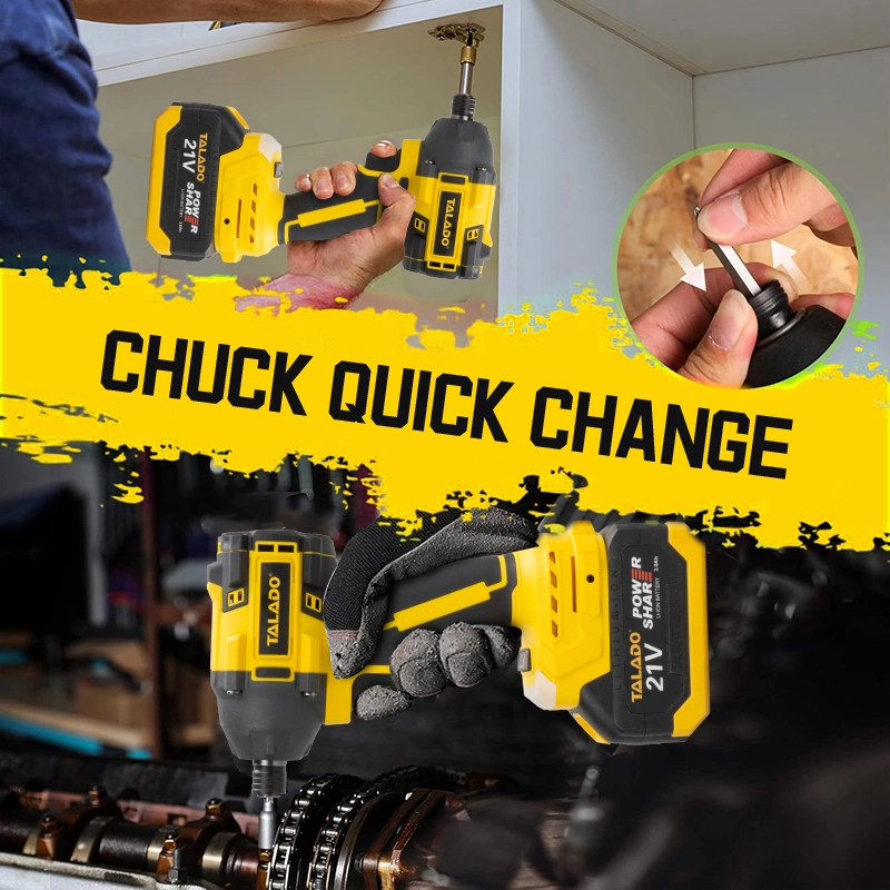 21V Brushless Cordless Impact Driver 280N.M 6.35mm Chuck Rechargeable Lithium Electric Screwdriver for Fastening & Assembly