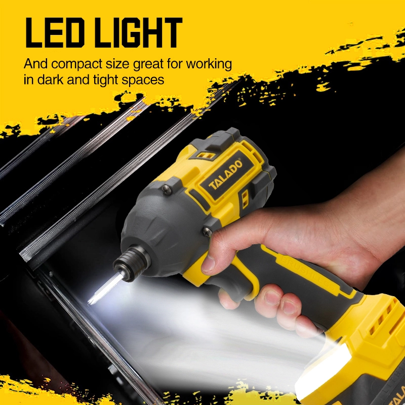 21V Brushless Cordless Impact Driver 280N.M 6.35mm Chuck Rechargeable Lithium Electric Screwdriver for Fastening & Assembly