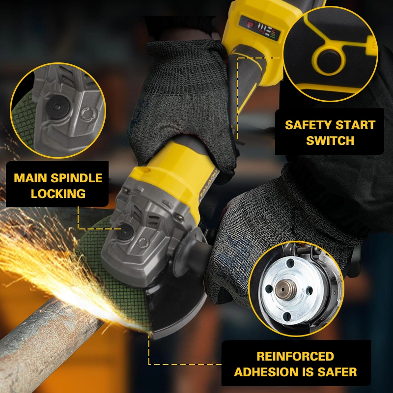 21V Brushless Cordless Angle Grinder 3 Speed 100/125MM Cutting Disc For Metal Cutting & Grinding Work