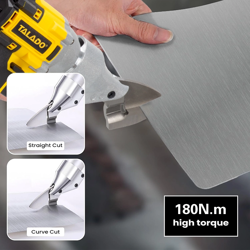 21V Brushless Cordless Iron Shears, Electric Metal Sheet Cutter 180N.M for Cutting Stainless Steel & Aluminum Plate