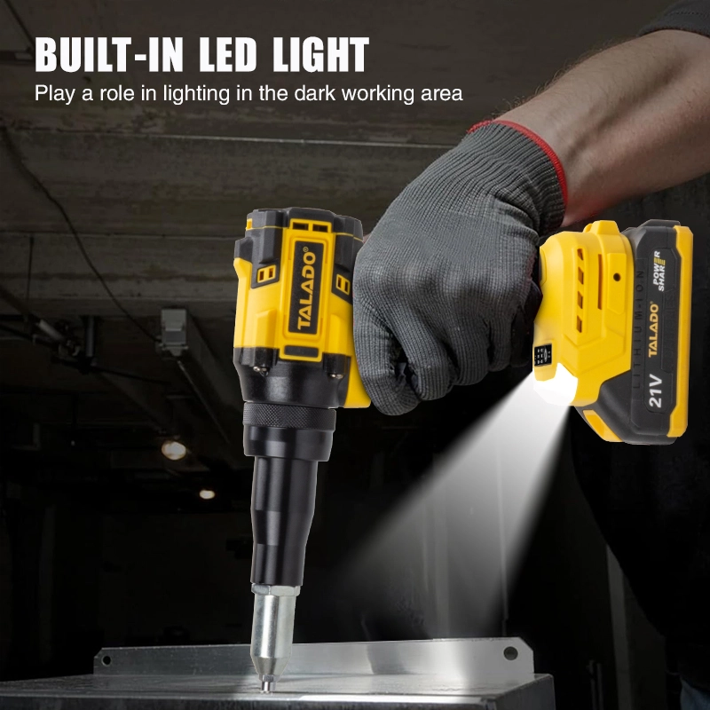 21V Brushless Cordless Rivet Gun ML-R005, Portable Electric Riveter Tool for 2.4-5.0mm Blind Rivets for Metal Working & Industrial Assembly