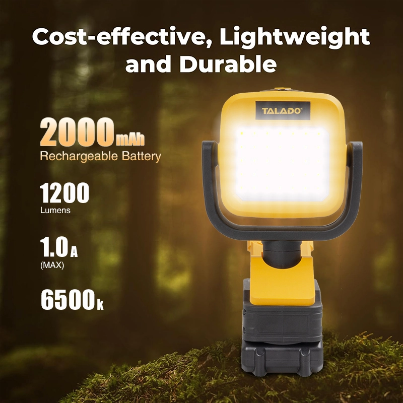 21V Cordless LED Camping Light 1200LM Portable Outdoor Flood Light 6500K Compatible With 21V Lithium Battery, Emergency Work Lamp