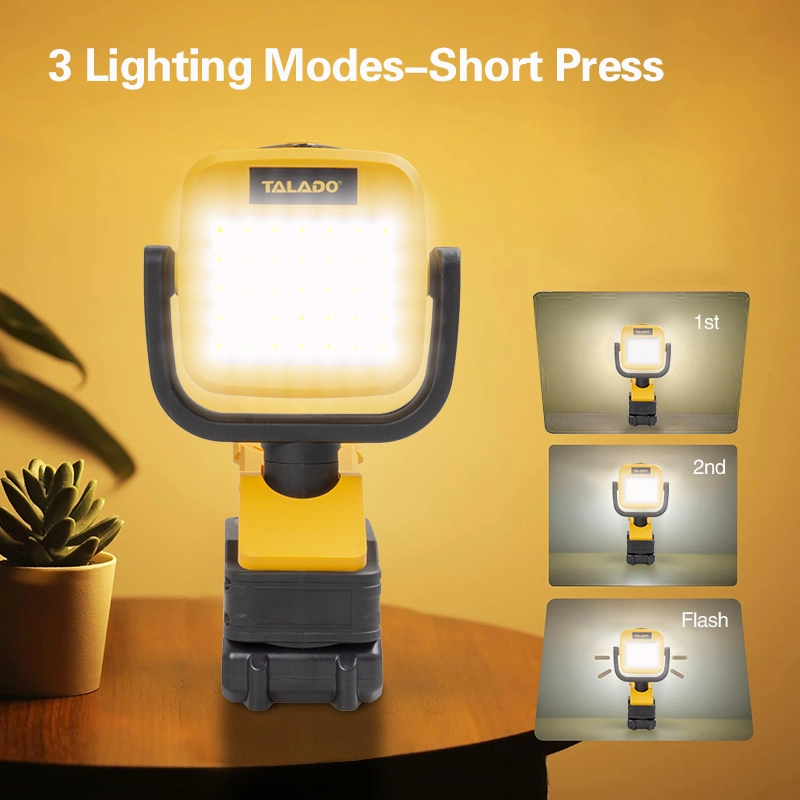 21V Cordless LED Camping Light 1200LM Portable Outdoor Flood Light 6500K Compatible With 21V Lithium Battery, Emergency Work Lamp