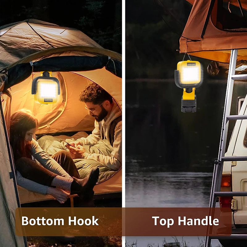 21V Cordless LED Camping Light 1200LM Portable Outdoor Flood Light 6500K Compatible With 21V Lithium Battery, Emergency Work Lamp