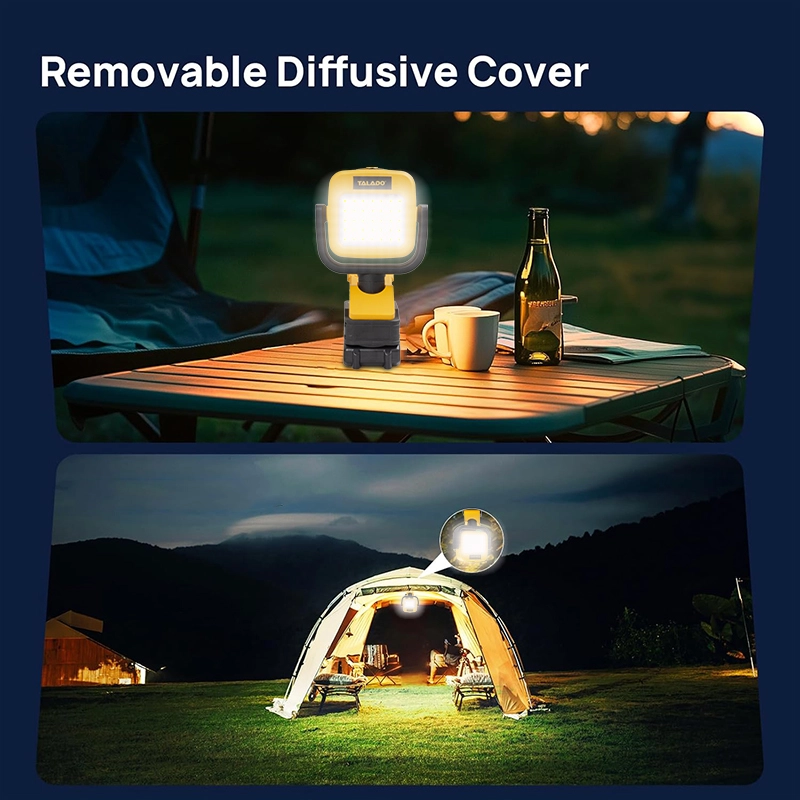 21V Cordless LED Camping Light 1200LM Portable Outdoor Flood Light 6500K Compatible With 21V Lithium Battery, Emergency Work Lamp