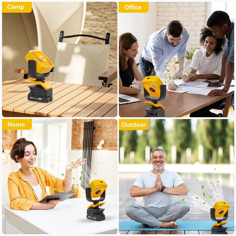 21V Cordless Camping Fan, Portable Battery Powered Outdoor Work Fan Compatible With 21V Lithium Battery for Camping, Job Site, Tent