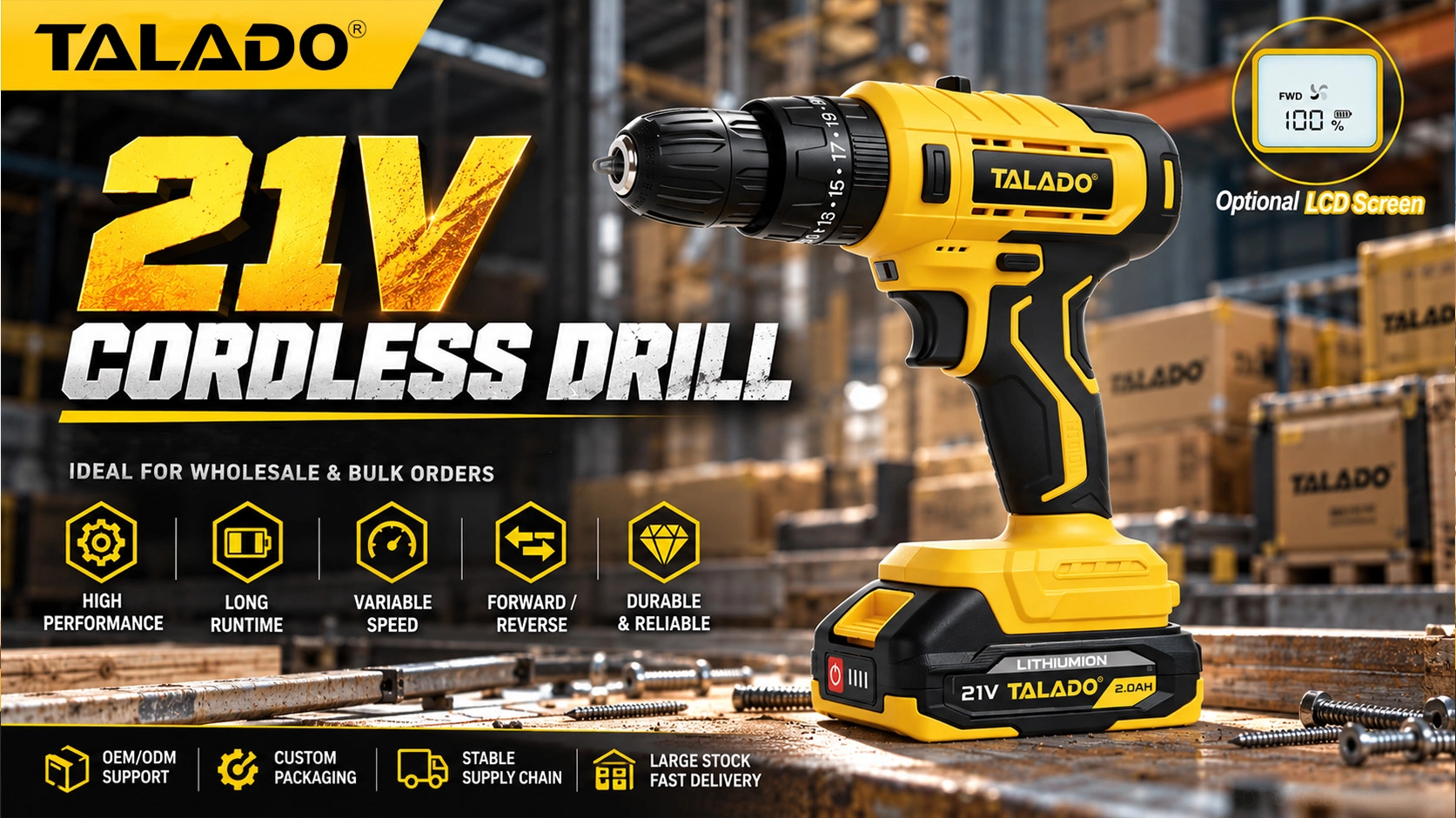 21V Cordless Drill Combo Kit