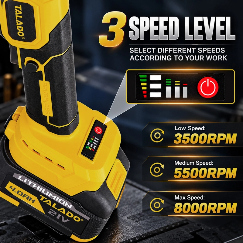 21V Brushless Cordless Angle Grinder 5 Inch Variable Speed Metal Cutting Grinder for Construction and Metal Work