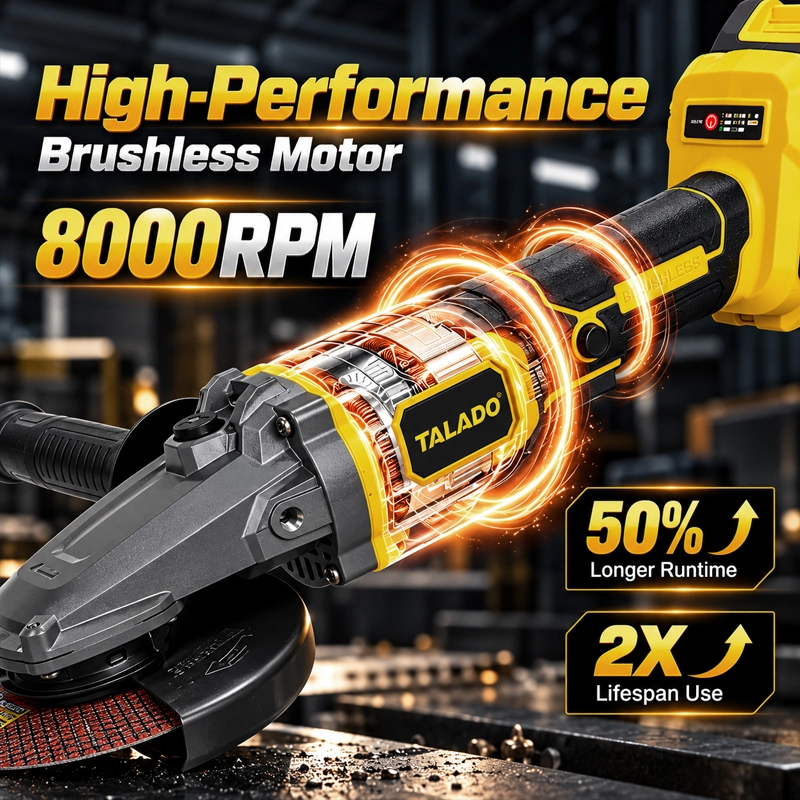 21V Brushless Cordless Angle Grinder 5 Inch Variable Speed Metal Cutting Grinder for Construction and Metal Work