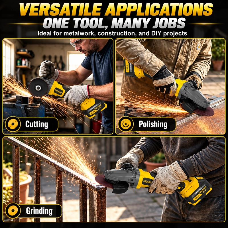 21V Brushless Cordless Angle Grinder 5 Inch Variable Speed Metal Cutting Grinder for Construction and Metal Work